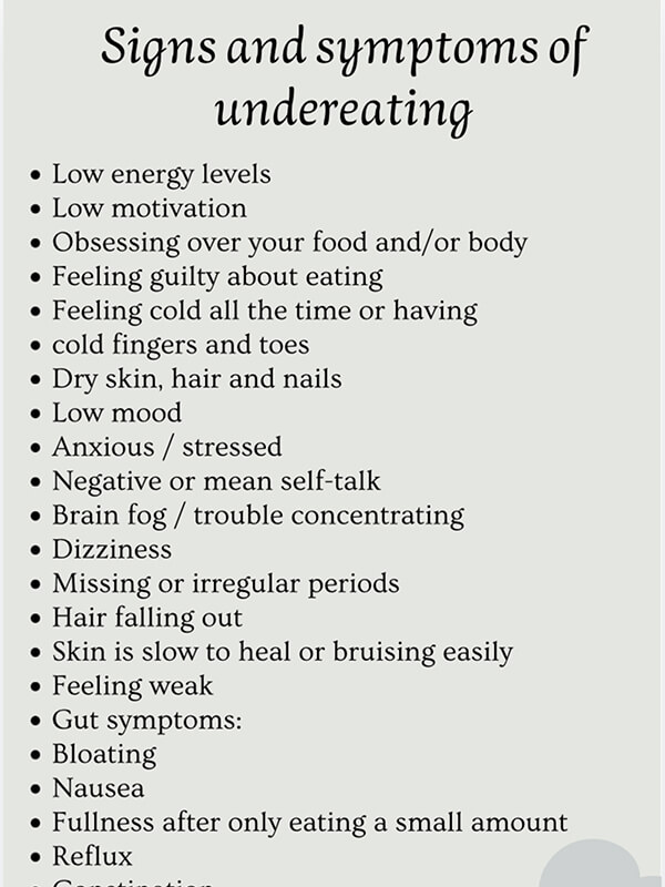 Fact Sheet for Undereating